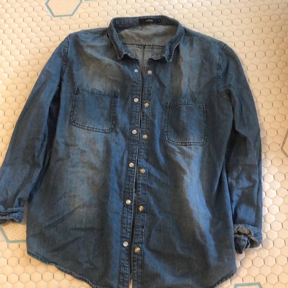 LF Denim Button Up with Back Button up detail